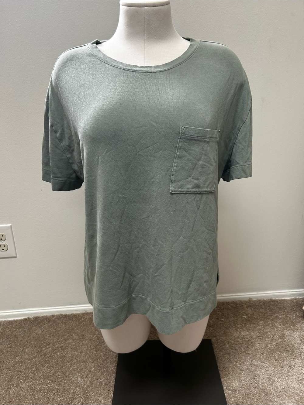 Soma Most Loved Cotton Sage Green Short-Sleeve Pocket Tee